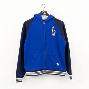 Polo Ralph Lauren Youth Boys Blue Full Zipper Hoodie Big Pony Sweatshirt…